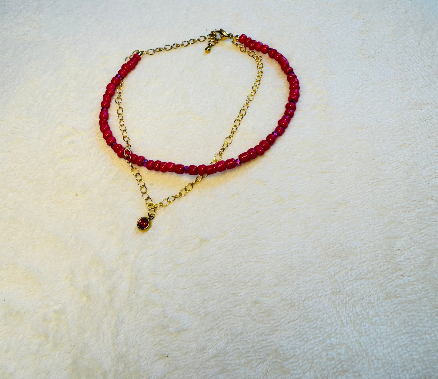 Chaine de cheville rose